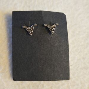 Elegant Silver Triangle Stud Earrings